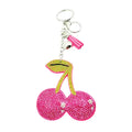 Bling Bag Charm - Pink Cherries
