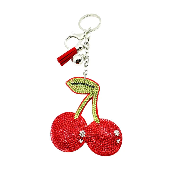 Bling Bag Charm - Red Cherries