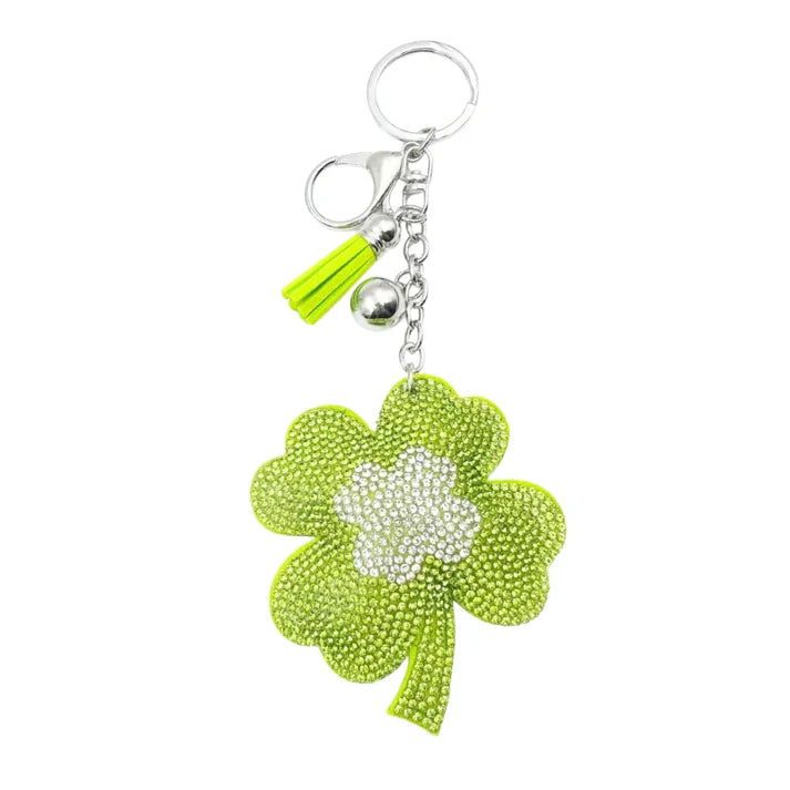 Bling Bag Charm - Green Clover
