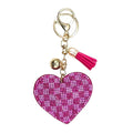 Bling Bag Charm -  Checkered Pink Heart