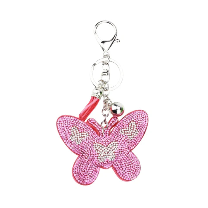 Bling Bag Charm - Pink Butterfly