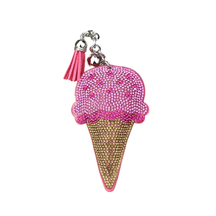 Bling Bag Charm - Pink Ice Cream