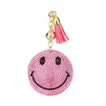 Bling Bag Charm - Pink Smiley